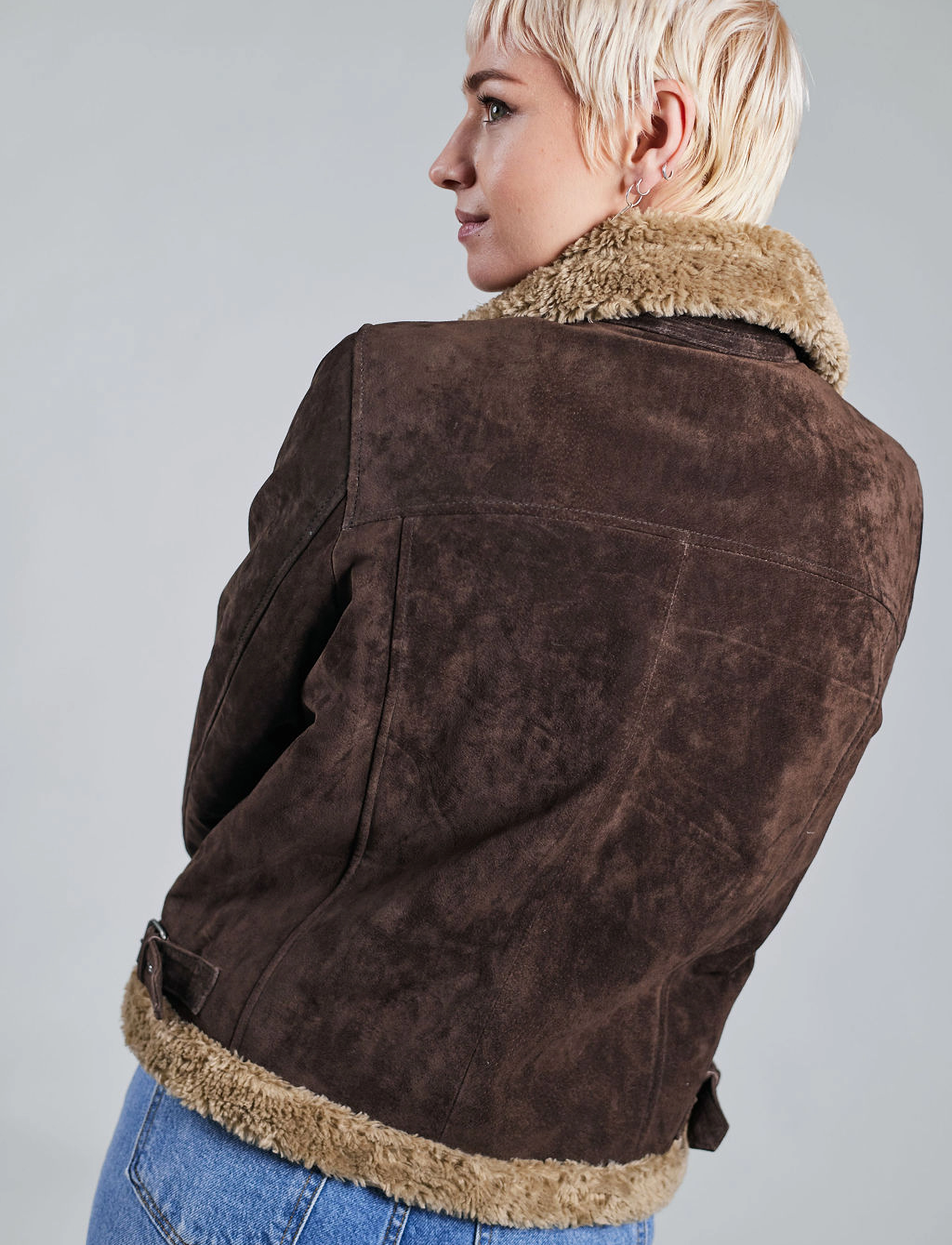 JOFAMA Ciara Suede Shearling Jacket skinnjackor dam – bild 5
