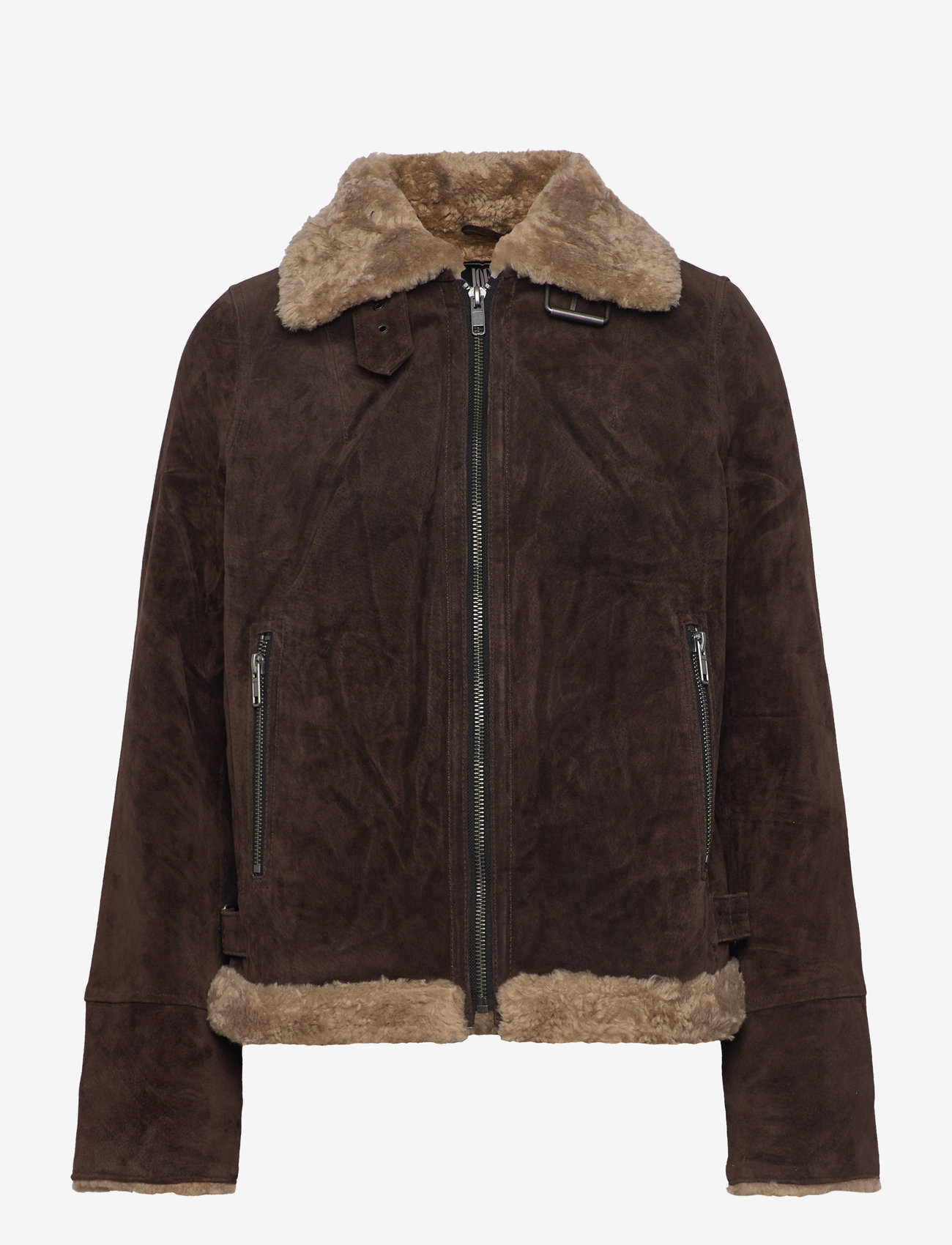Jofama - Ciara Suede Shearling Jacket - kunstpelz - coffee - 2
