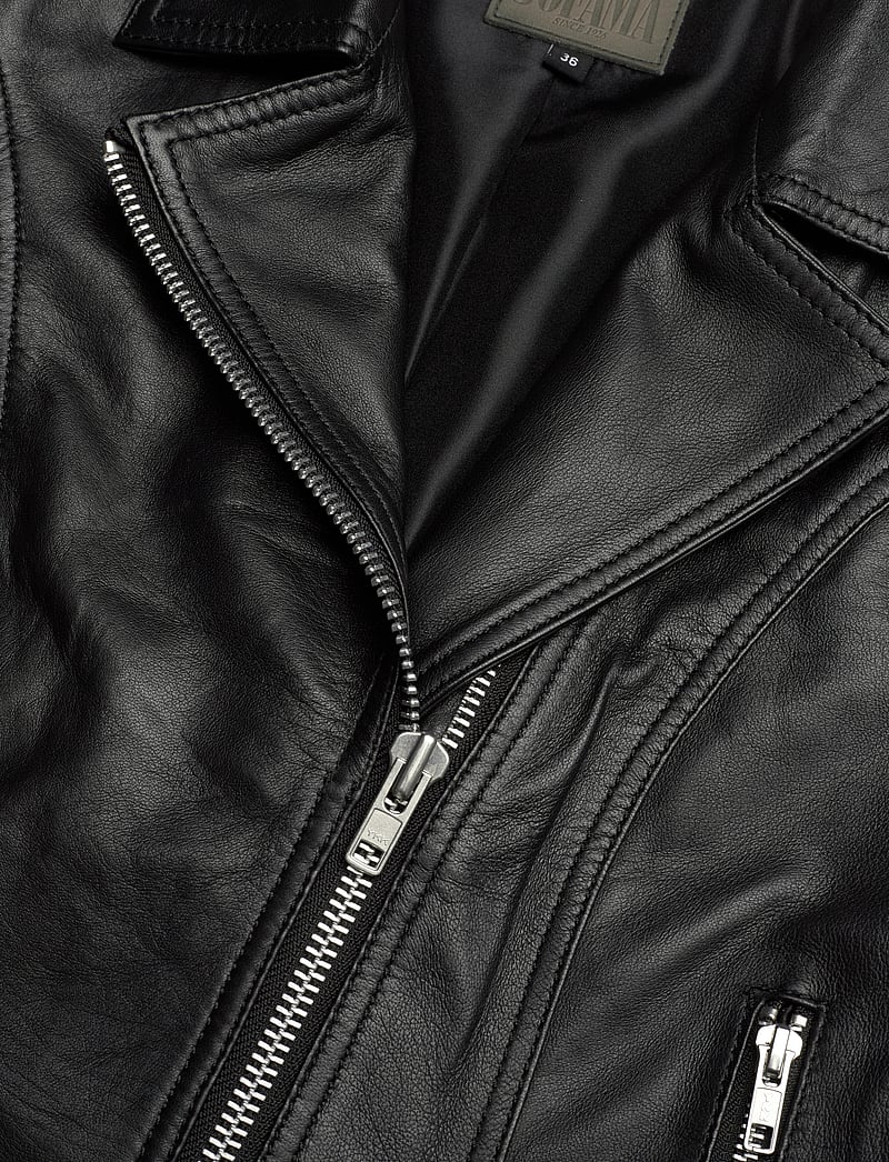 Jofama - Helen Leather Biker Jacket - lederjacken - black - 3