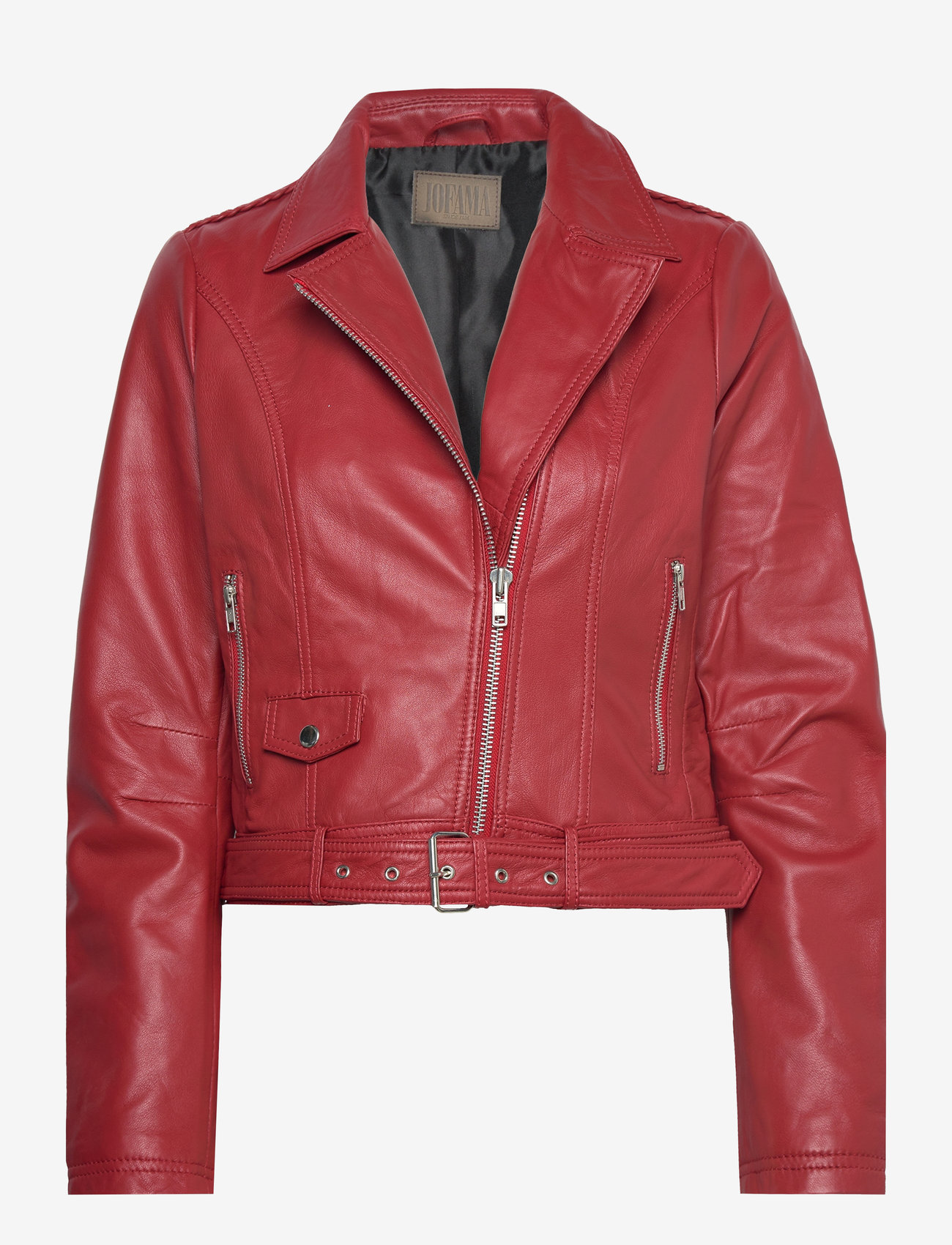 Jofama - Helen Leather Biker Jacket - frühlingsjacken - red - 0