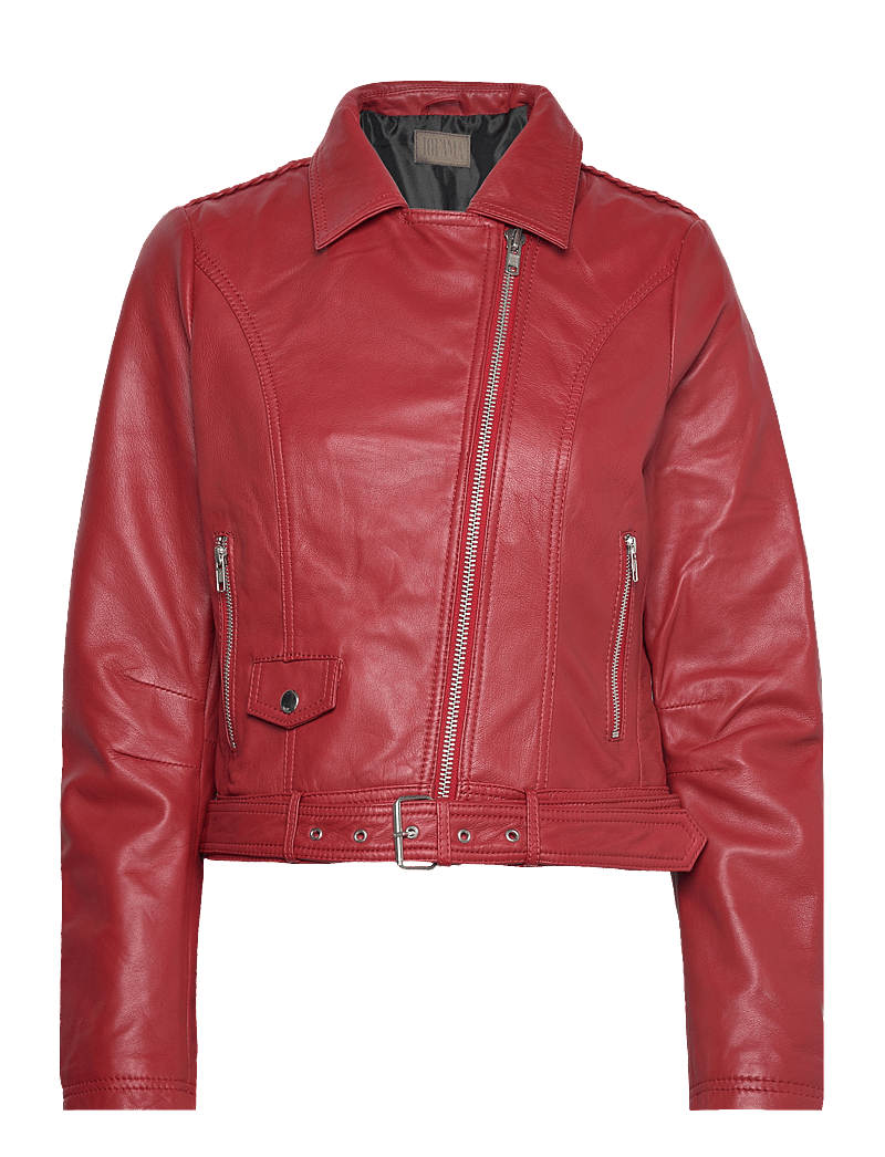 Jofama - Helen Leather Biker Jacket - frühlingsjacken - red - 2