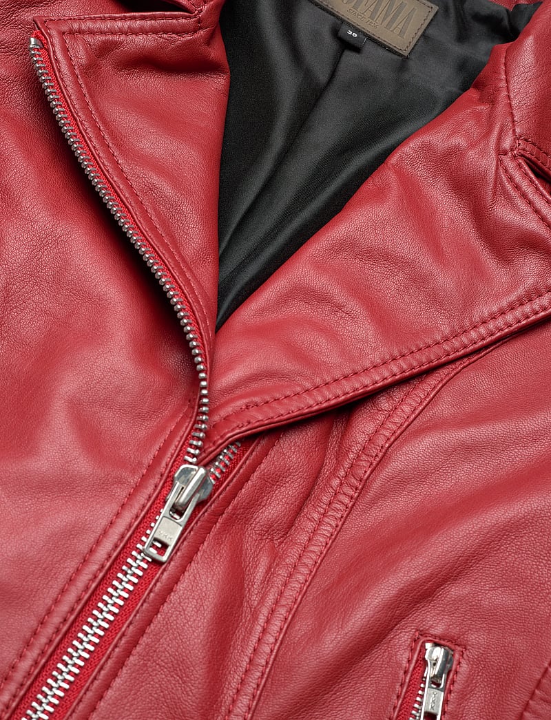 Jofama - Helen Leather Biker Jacket - frühlingsjacken - red - 3