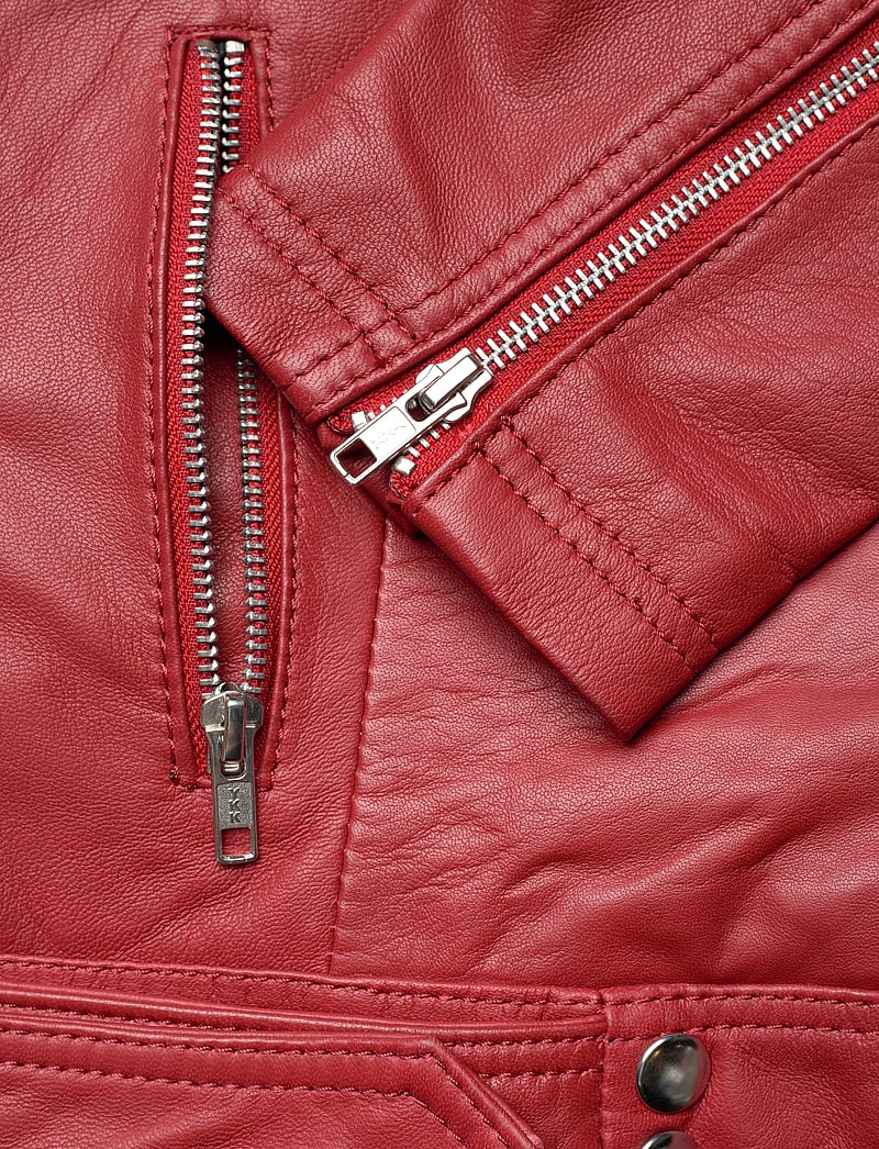 Jofama - Helen Leather Biker Jacket - frühlingsjacken - red - 4