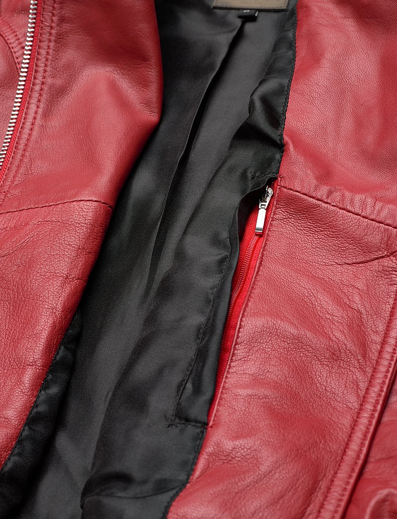 Jofama - Helen Leather Biker Jacket - frühlingsjacken - red - 5