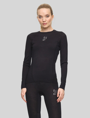 Johaug - Lithe Tech-Wool Long Sleeve - iekšējais slānis – augšdaļas apģērbs - black - 1