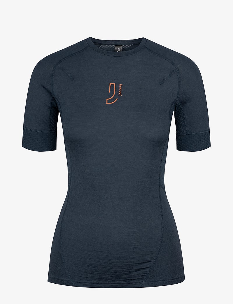 Johaug - Lithe Tech-Wool Tee - aluskihina kantavad alussärgid - mnavy - 0