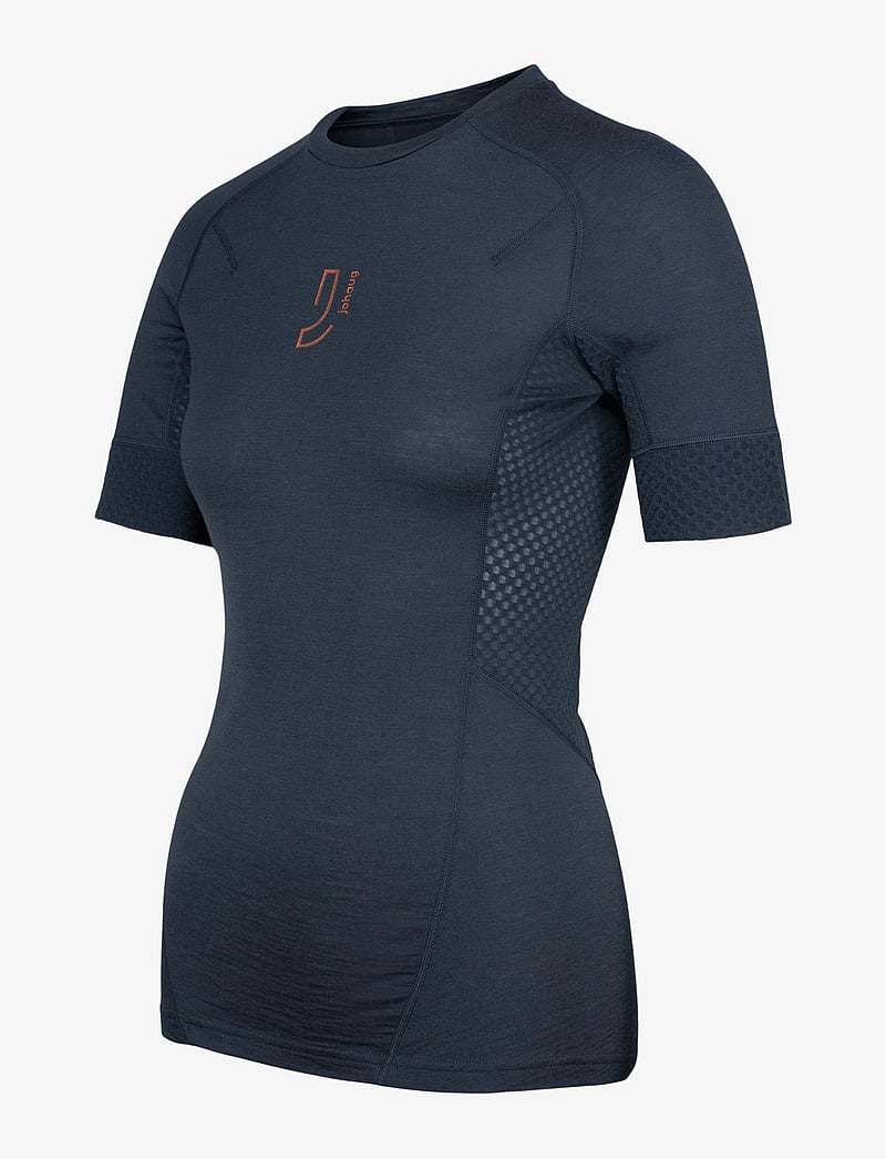 Johaug - Lithe Tech-Wool Tee - aluskihina kantavad alussärgid - mnavy - 1