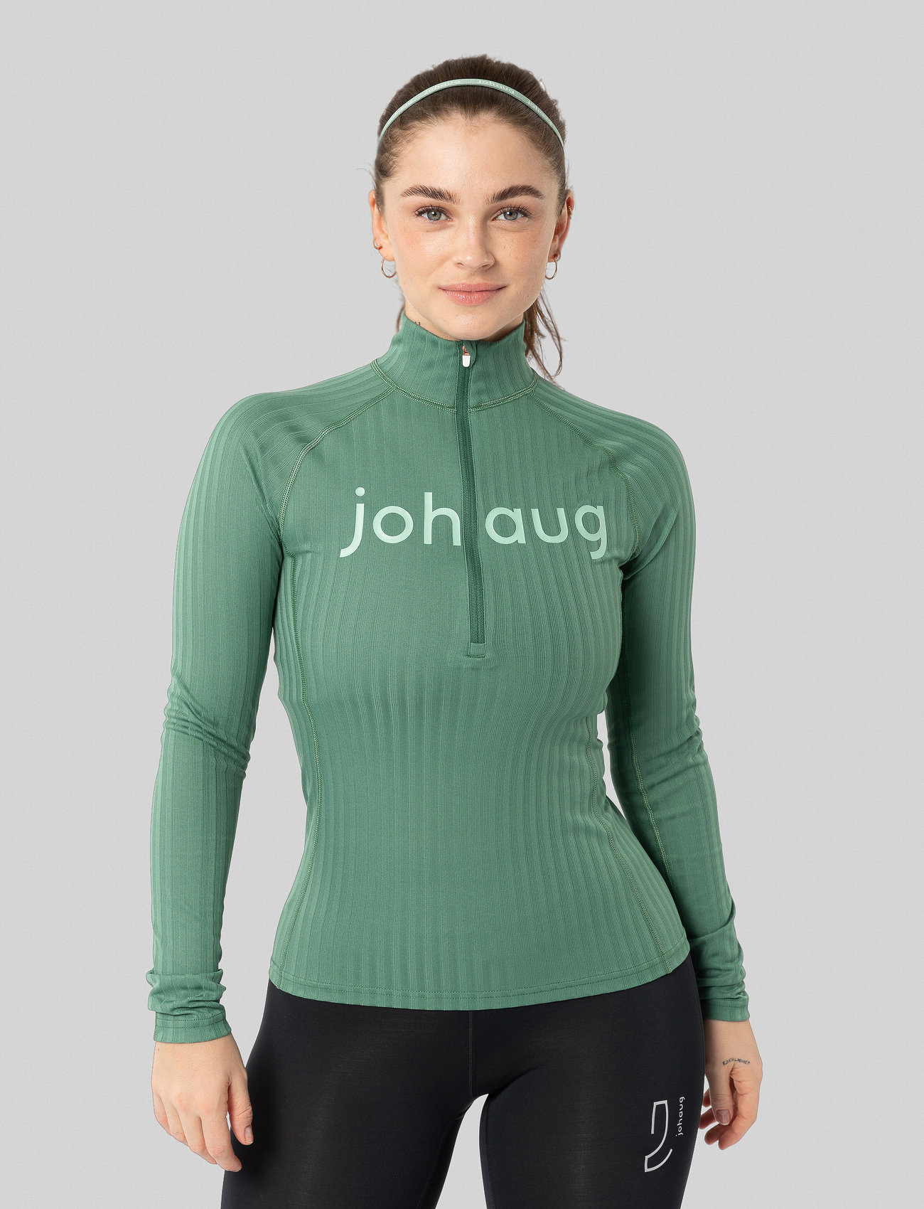 Johaug - Rib Tech Half Zip - kerrastopaidat - green - 1
