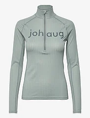 Johaug - Rib Tech Half Zip - aluskihina kantavad alussärgid - grey - 0