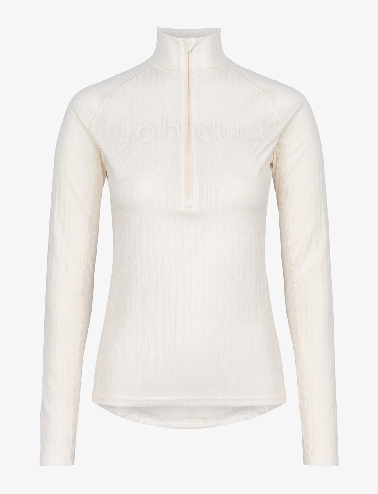 Johaug Rib Tech Half Zip, Kvinder, Ribbet Half Zip Top, Hvid, Str: S
