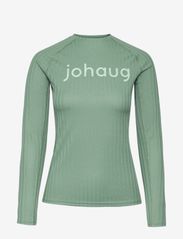 Johaug - Rib Tech Long Sleeve - aluskihina kantavad alussärgid - green - 0