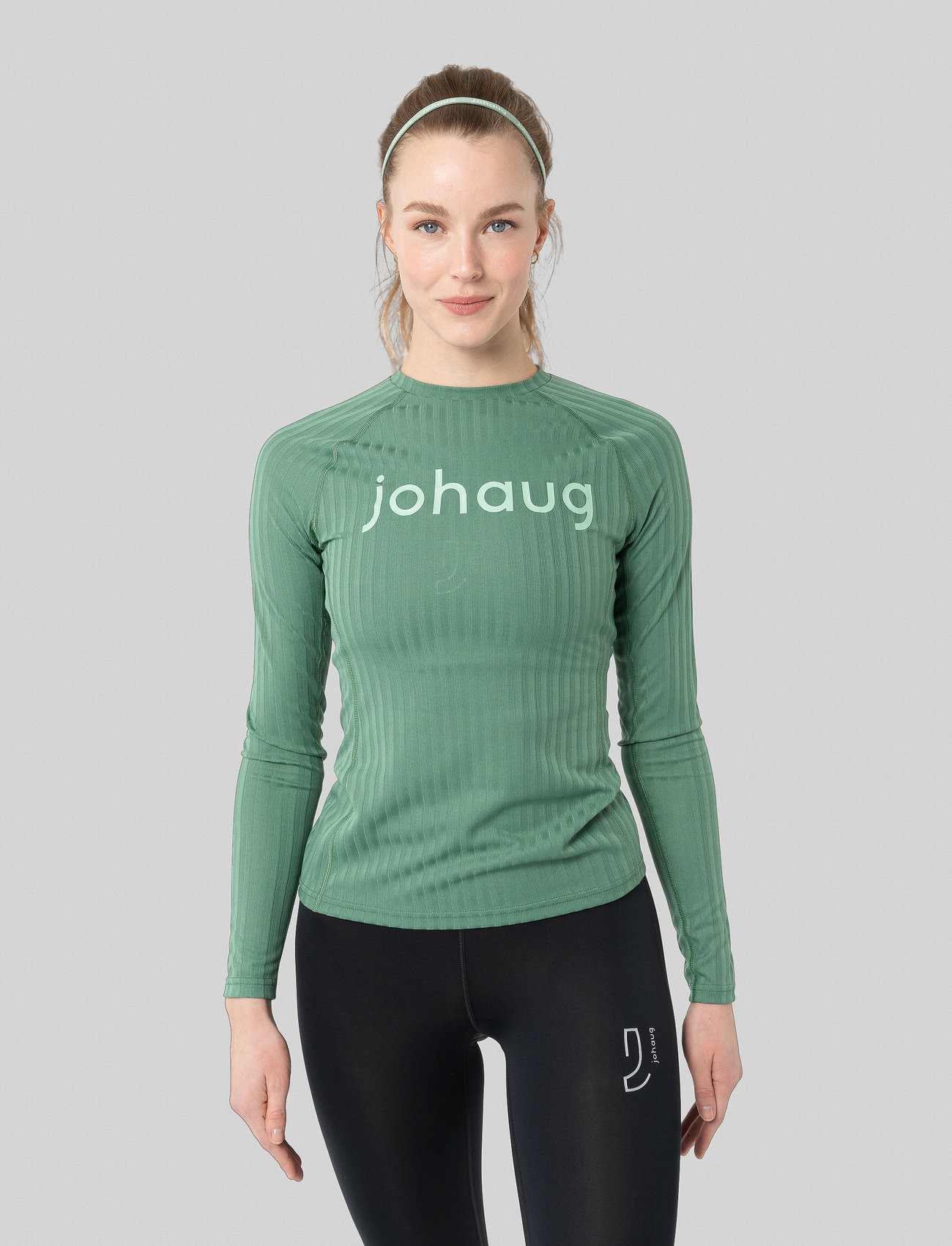 Johaug - Rib Tech Long Sleeve - funktionsunterwäsche - oberteile - green - 1