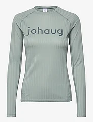 Johaug - Rib Tech Long Sleeve - aluskihina kantavad alussärgid - grey - 0