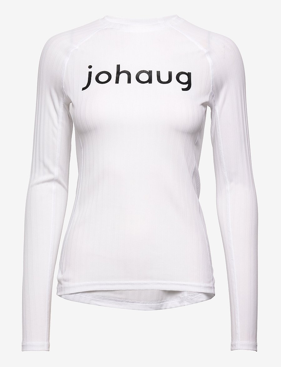 Johaug - Rib Tech Long Sleeve - aluskihina kantavad rõivad - white - 1