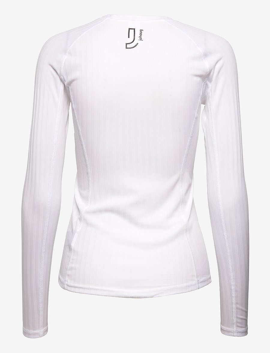 Johaug - Rib Tech Long Sleeve - aluskihina kantavad rõivad - white - 2