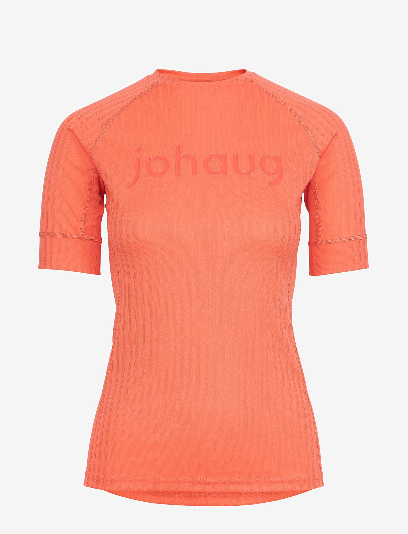Johaug - Rib Tech Tee - t-shirts - coral - 0