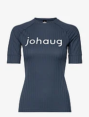 Johaug - Rib Tech Tee - t-shirts - matte navy - 0