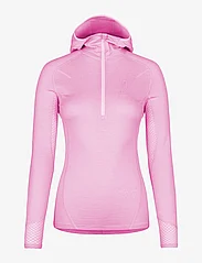 Johaug - Lithe Tech-Wool Hood - aluskihina kantavad alussärgid - pink - 0