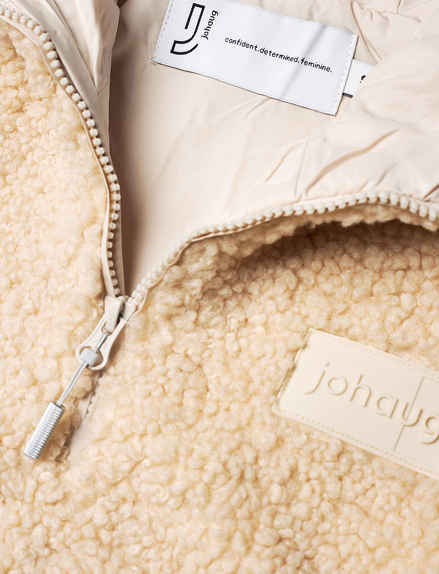 Johaug - Sway Pile Hoodie - oberteile - light beige - 2