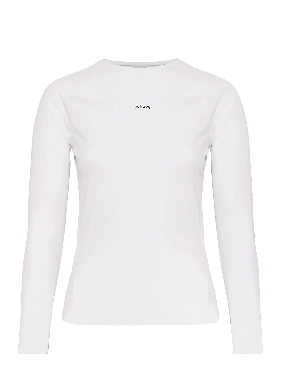 Johaug - Energy Long Sleeve - langærmede t-shirts - white - 0