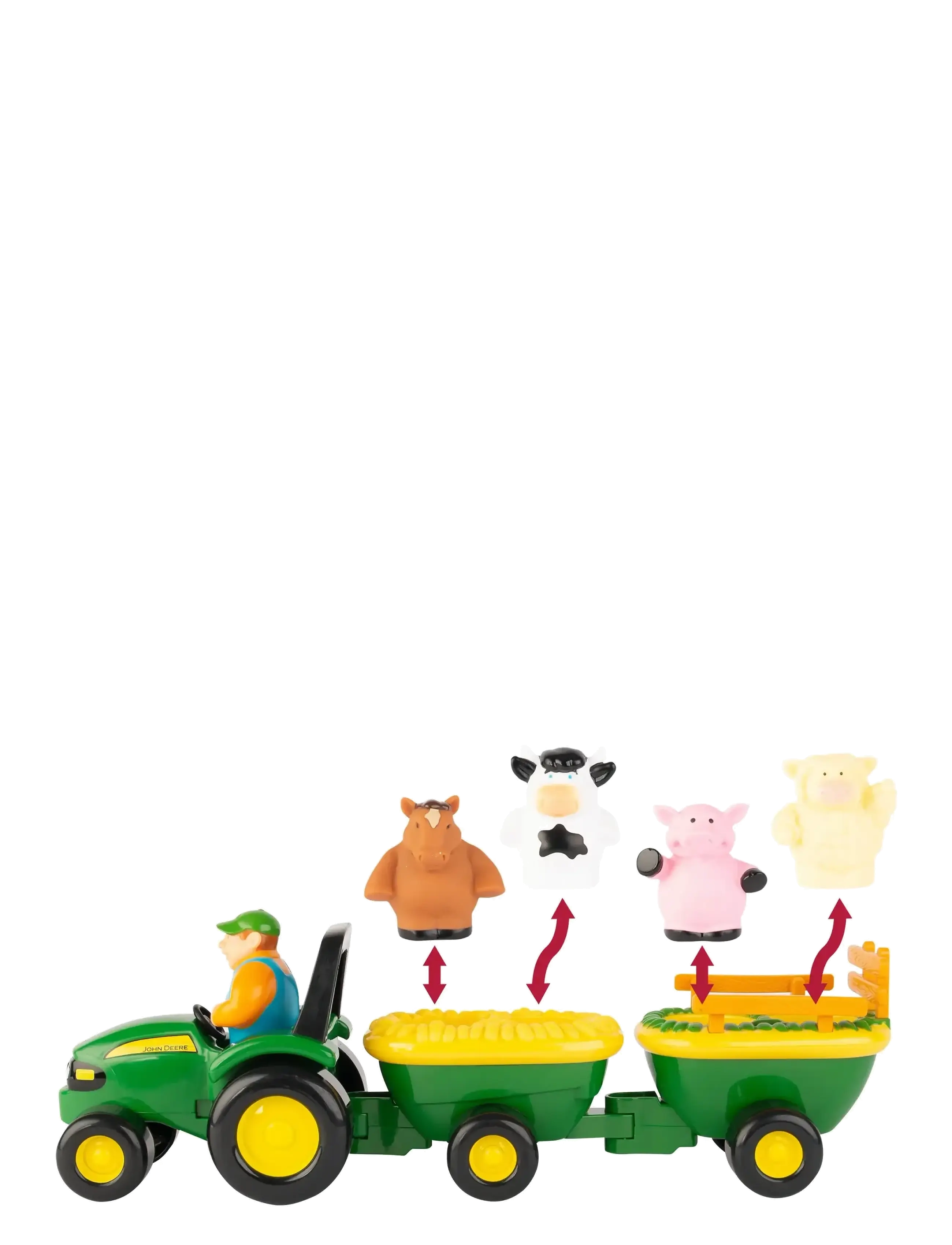John Deere John Deere Animal Sounds Hayride, One Size, Multi/patterned, Legetøjskøretøjer > Traktorer, Børn