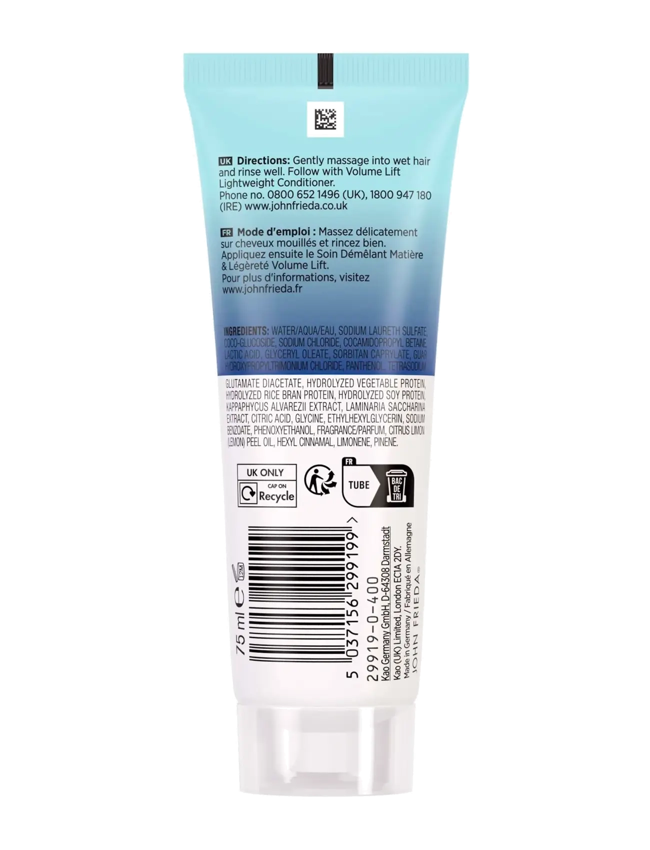 John Frieda - Volume Lift Lightweight Shampoo 75 ml - shampoo - clear - 1