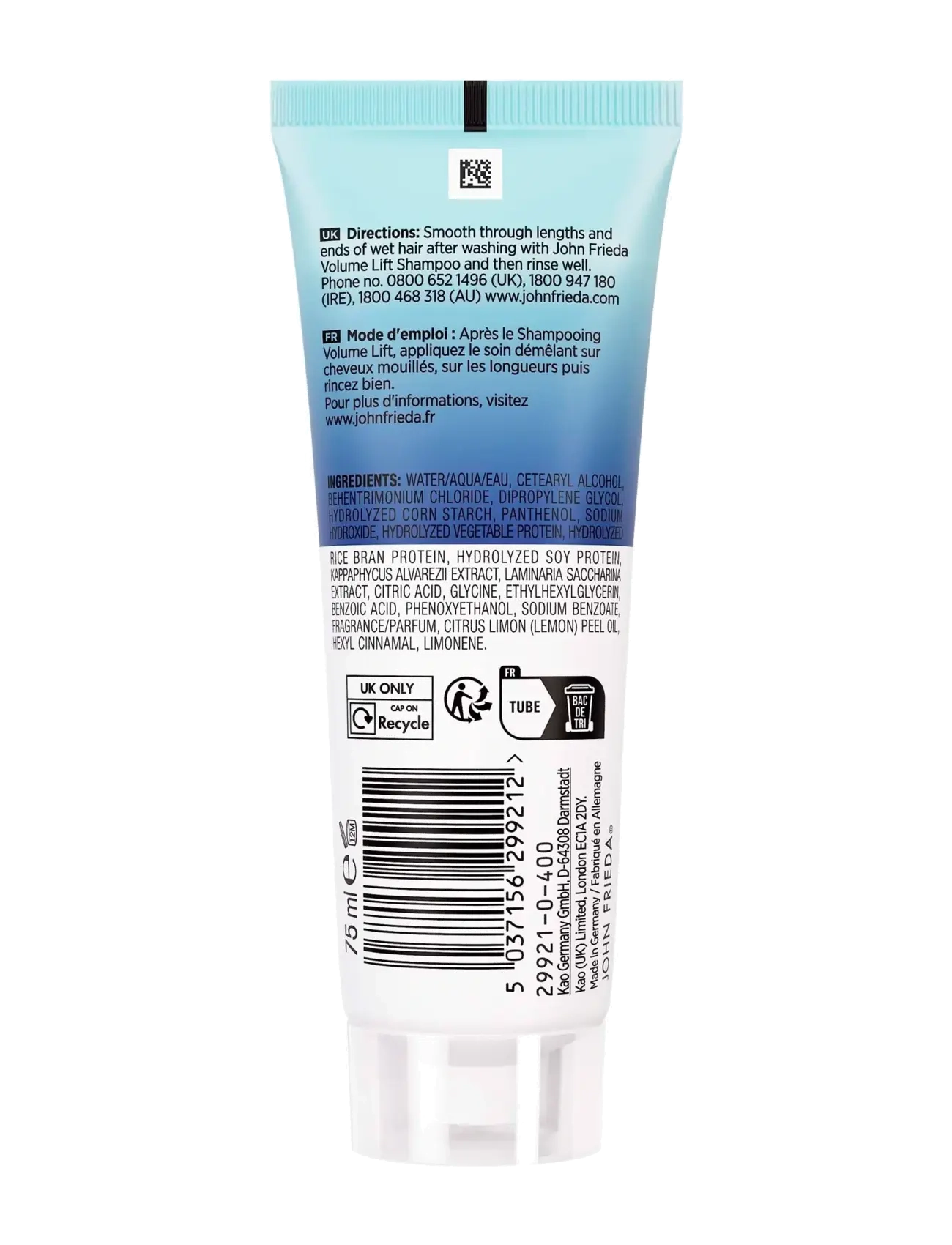 John Frieda - Volume Lift Lightweight Conditioner 75 ml - hoitoaineet - clear - 1