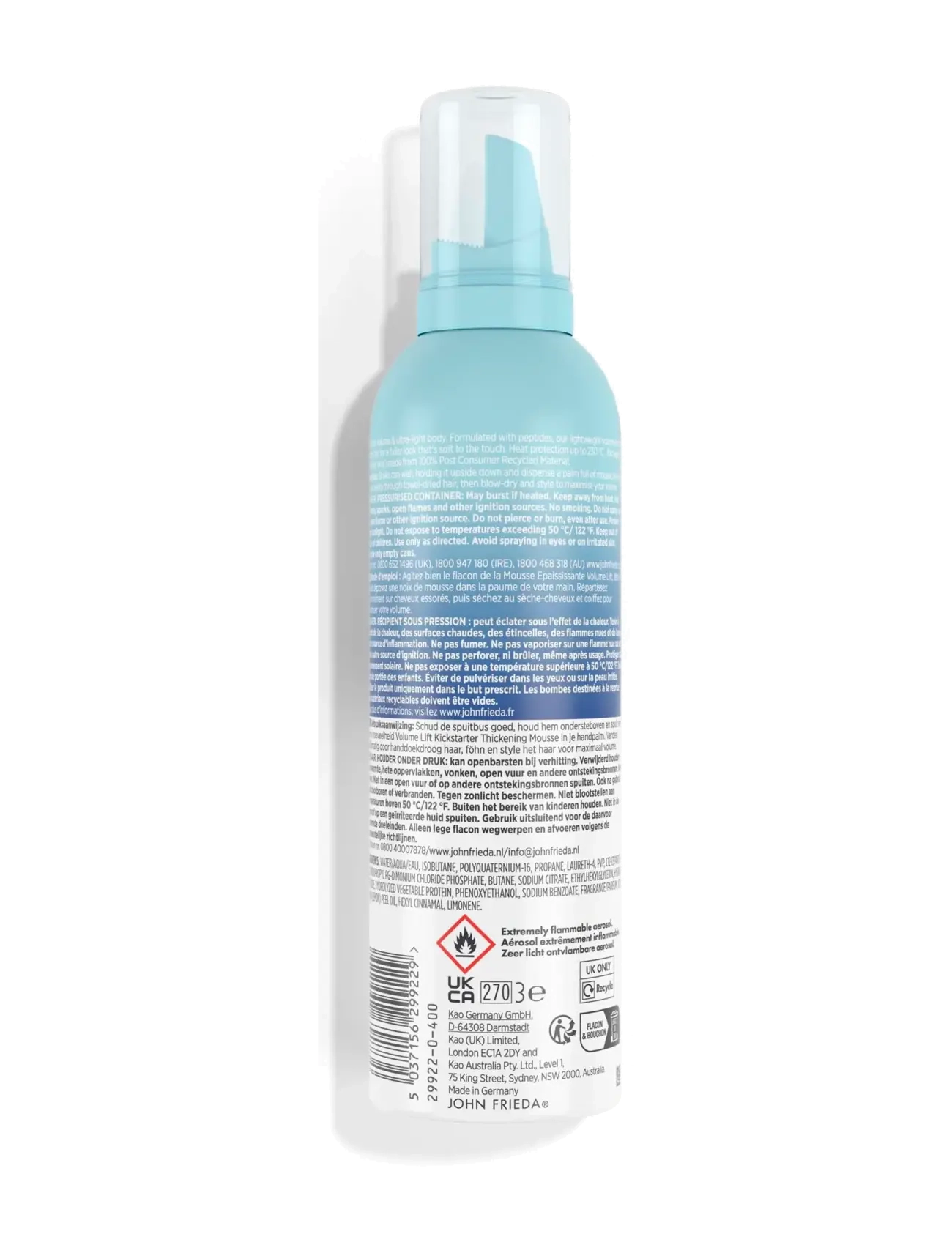 John Frieda - Volume Lift Thickening Mousse 200 ml - sommarens hårprodukter - clear - 1