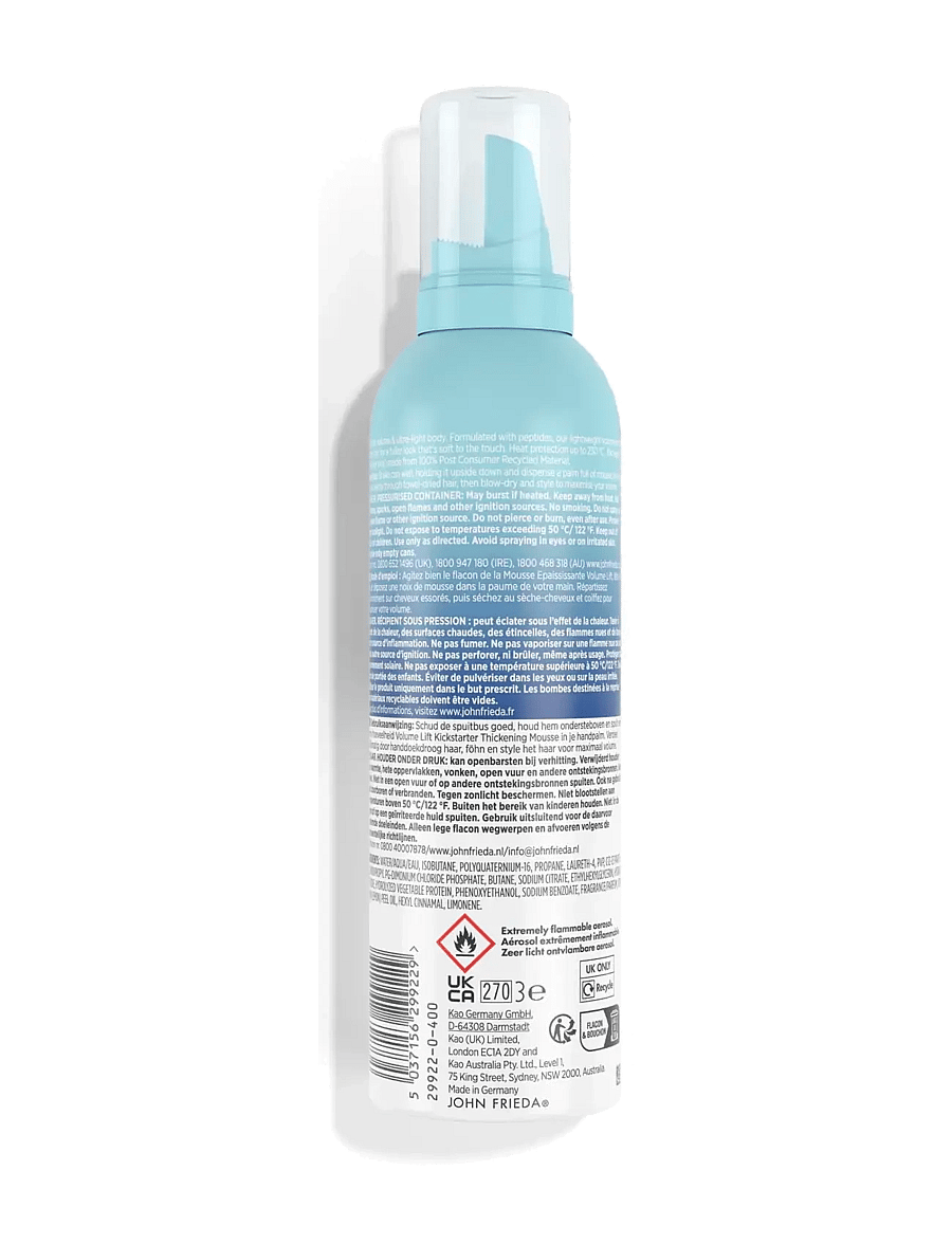 John Frieda - Volume Lift Thickening Mousse 200 ml - sommerens hårprodukter - clear - 1