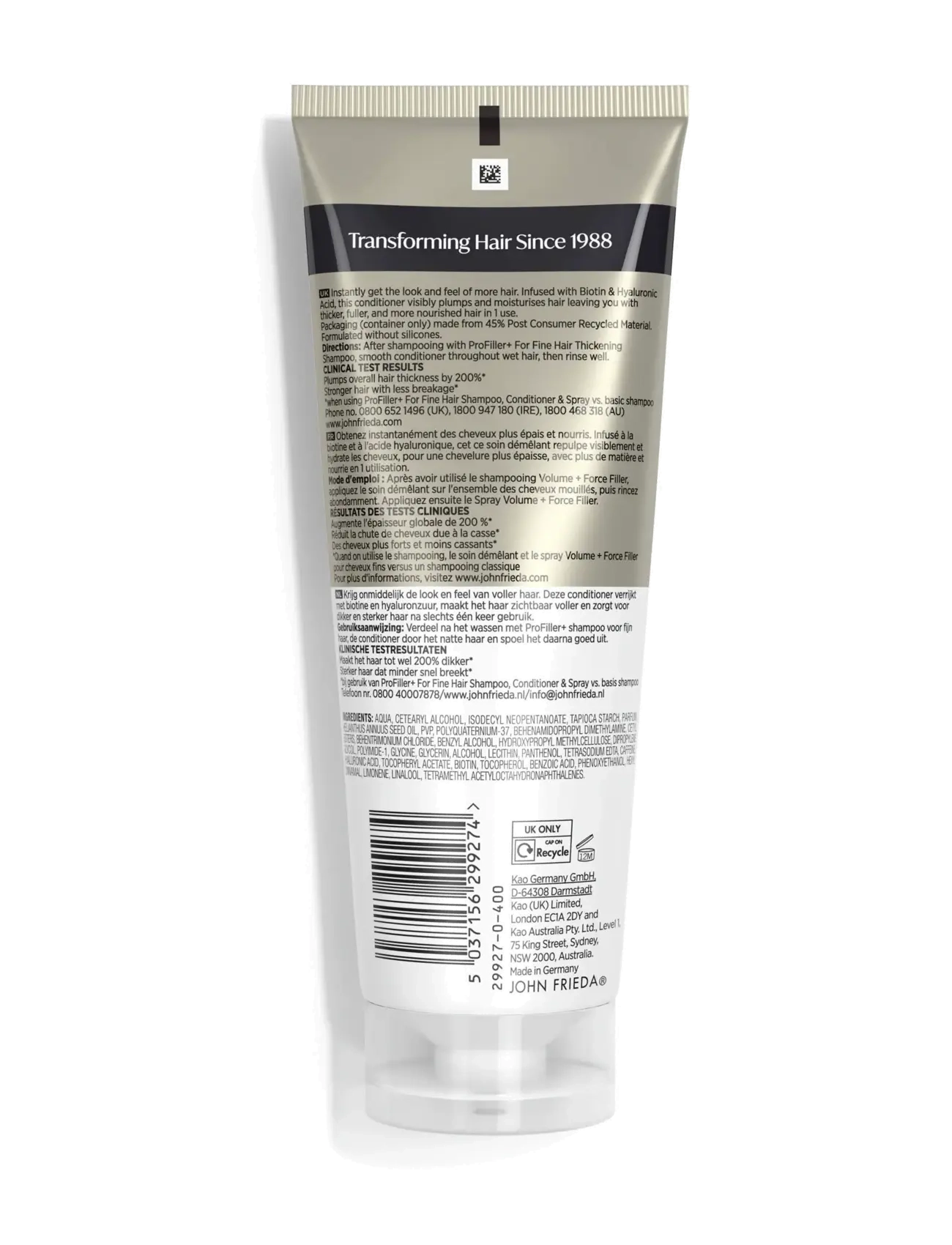 John Frieda - ProFiller+ Thickening Conditioner 250 ml - balsam & conditioner - clear - 1