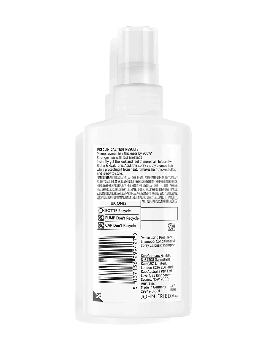John Frieda - ProFiller+ Thickening Spray 150 ml - värmeskydd - clear - 1