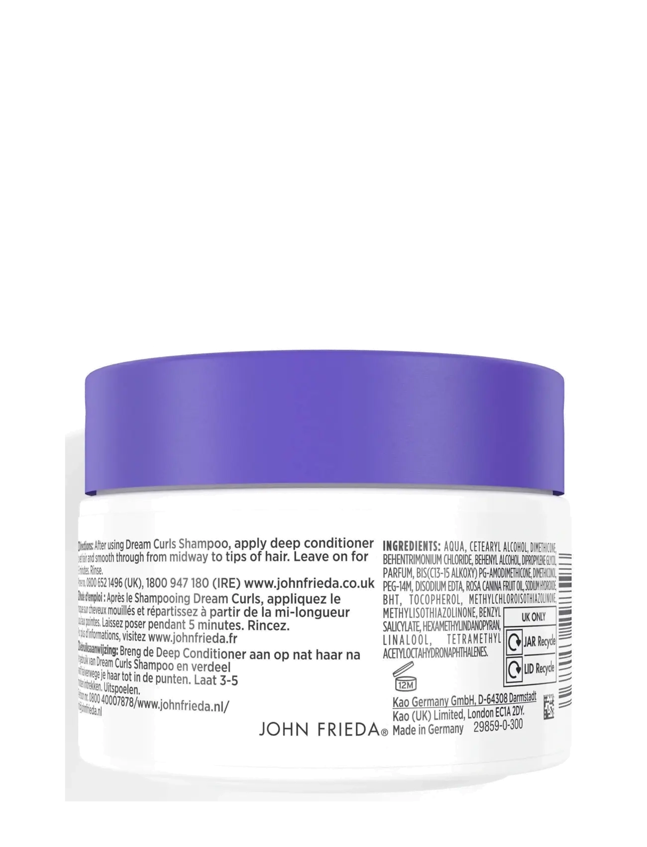 John Frieda - Frizz Ease Dream Curls Deep conditioner 250 ml - balsam & conditioner - clear - 1