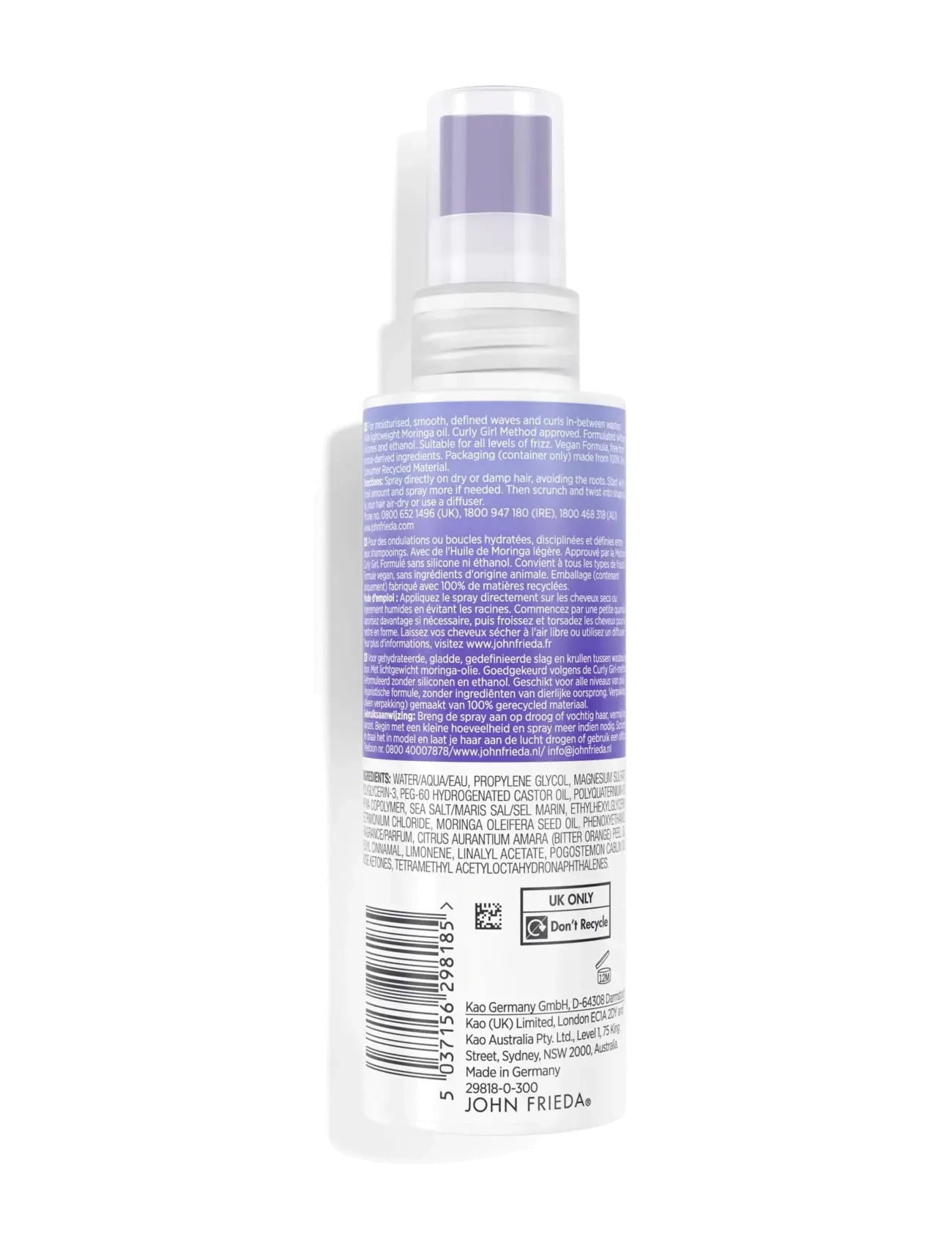 John Frieda - Frizz Ease Dream Curls Oil-Infused Wave-Revitalising Spray 150 ml - hår-touch up-spray - clear - 1