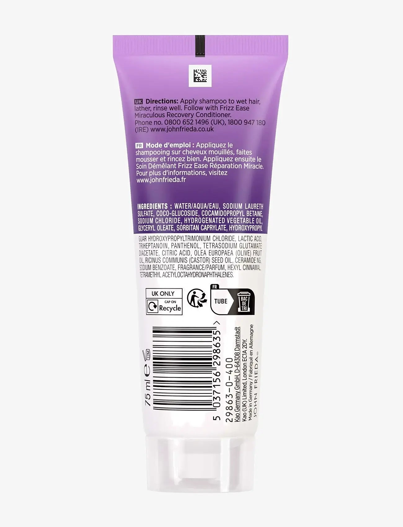 John Frieda - Frizz Ease Miraculous Recovery Shampoo 75 ml - shampoo - clear - 1