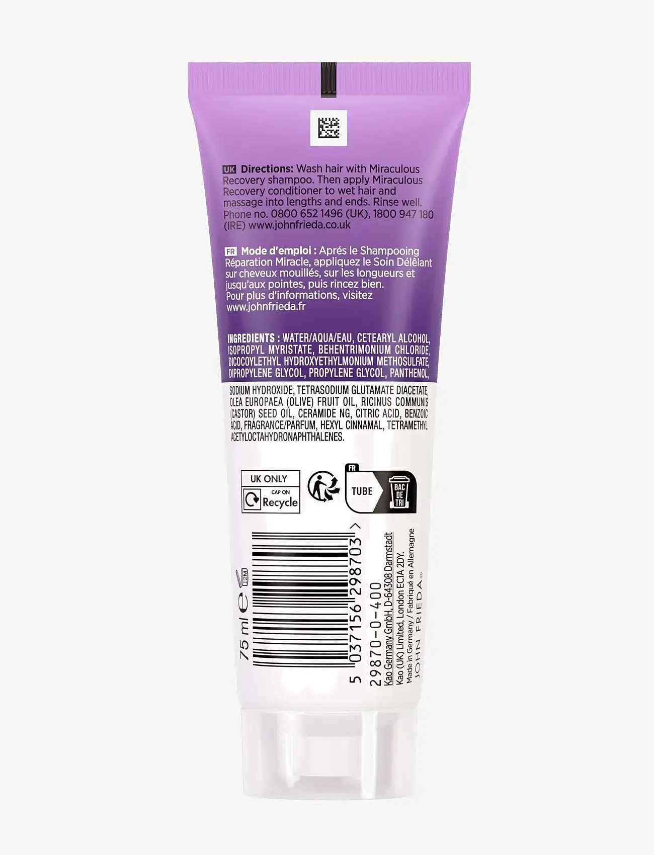 John Frieda - Frizz Ease Miraculous Recovery Conditioner 75 ml - balsam & conditioner - clear - 1