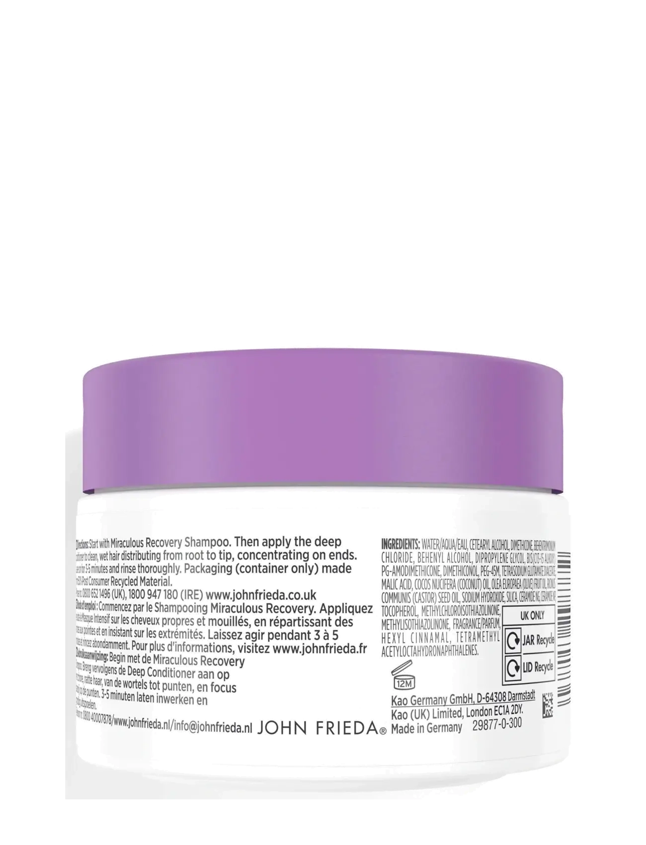 John Frieda - Frizz Ease Miraculous Recovery Deep conditioner 250 ml - hoitoaineet - clear - 1