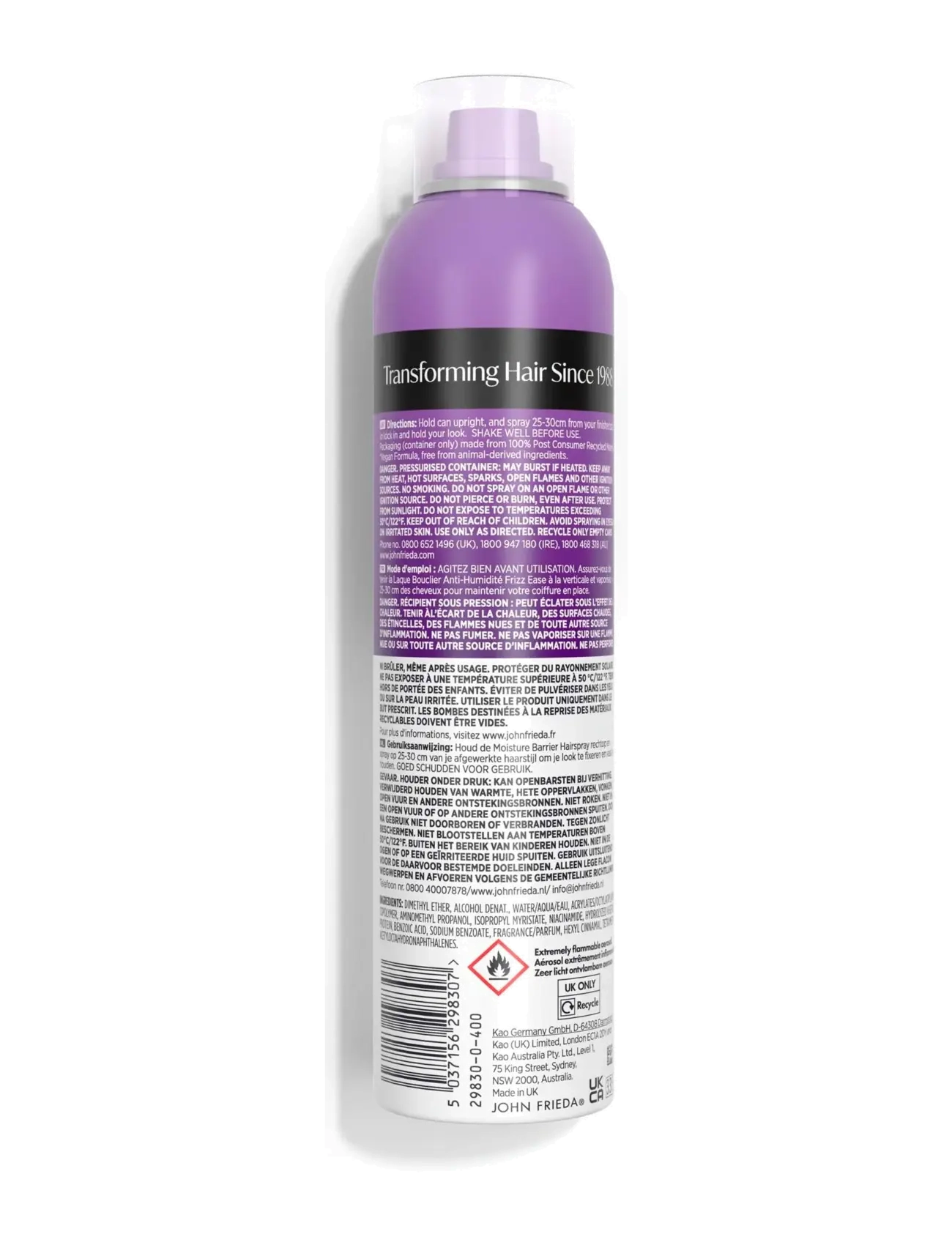John Frieda - Frizz Ease Moisture Barrier Intense Hold Hairspray 250 ml - hairsprays - clear - 1