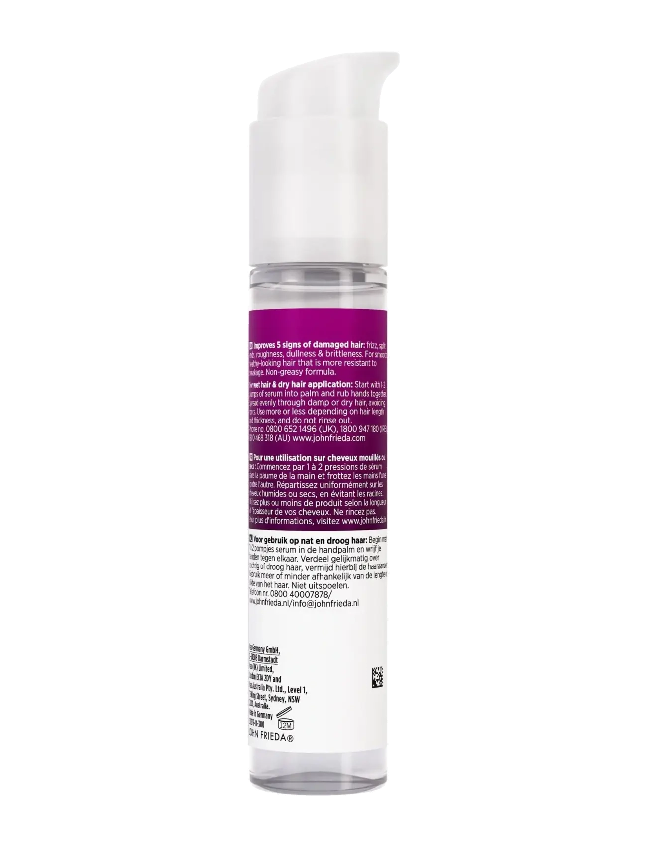 John Frieda - Frizz Ease The Rescuer Serum 50 ml - hiukset - clear - 1