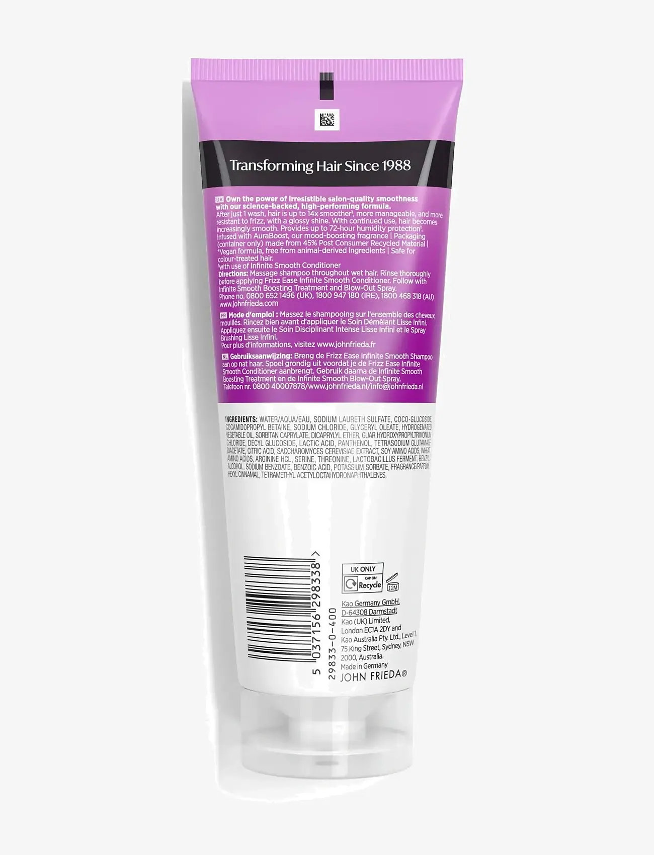 John Frieda - Frizz Ease Infinite Smooth Shampoo 250 ml - shampoo - clear - 1