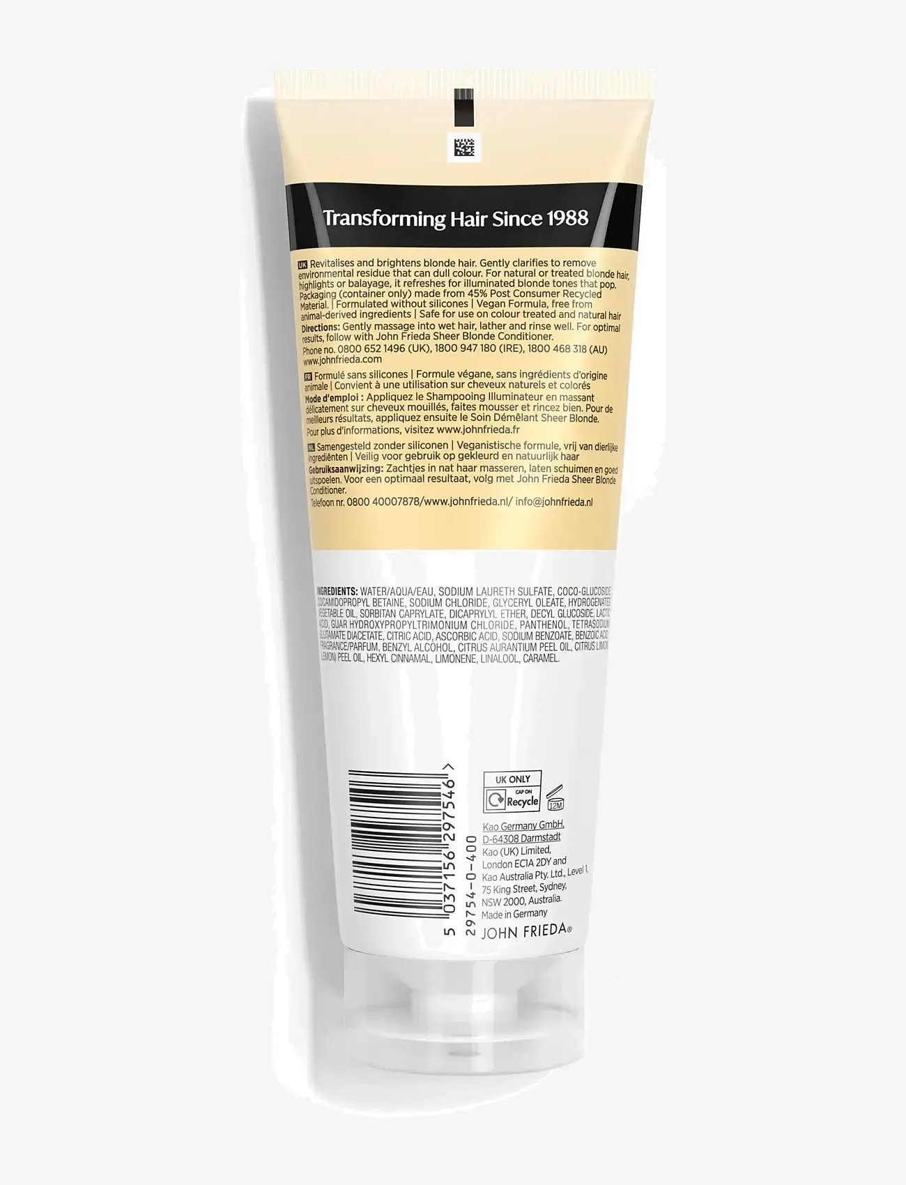 John Frieda - Sheer Blonde Brightening Shampoo 250 ml - silvershampoo - clear - 1