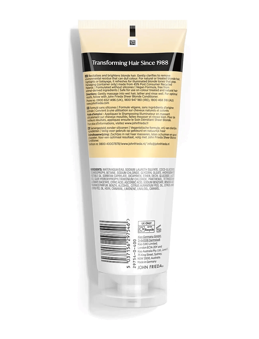 John Frieda - Sheer Blonde Brightening Shampoo 250 ml - silfursjampó - clear - 1