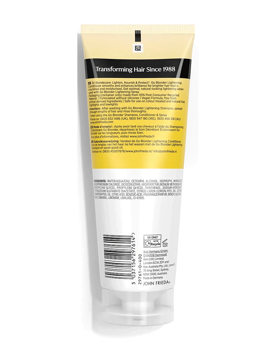 John Frieda - Go Blonder Lightening Conditioner 250 ml - silfurhárnæring - clear - 1