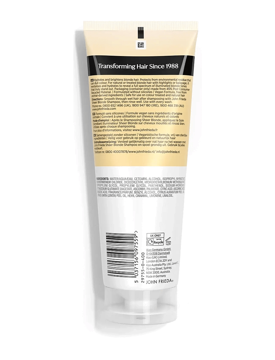 John Frieda - Sheer Blonde Brightening Conditioner 250 ml - silfurhárnæring - clear - 1