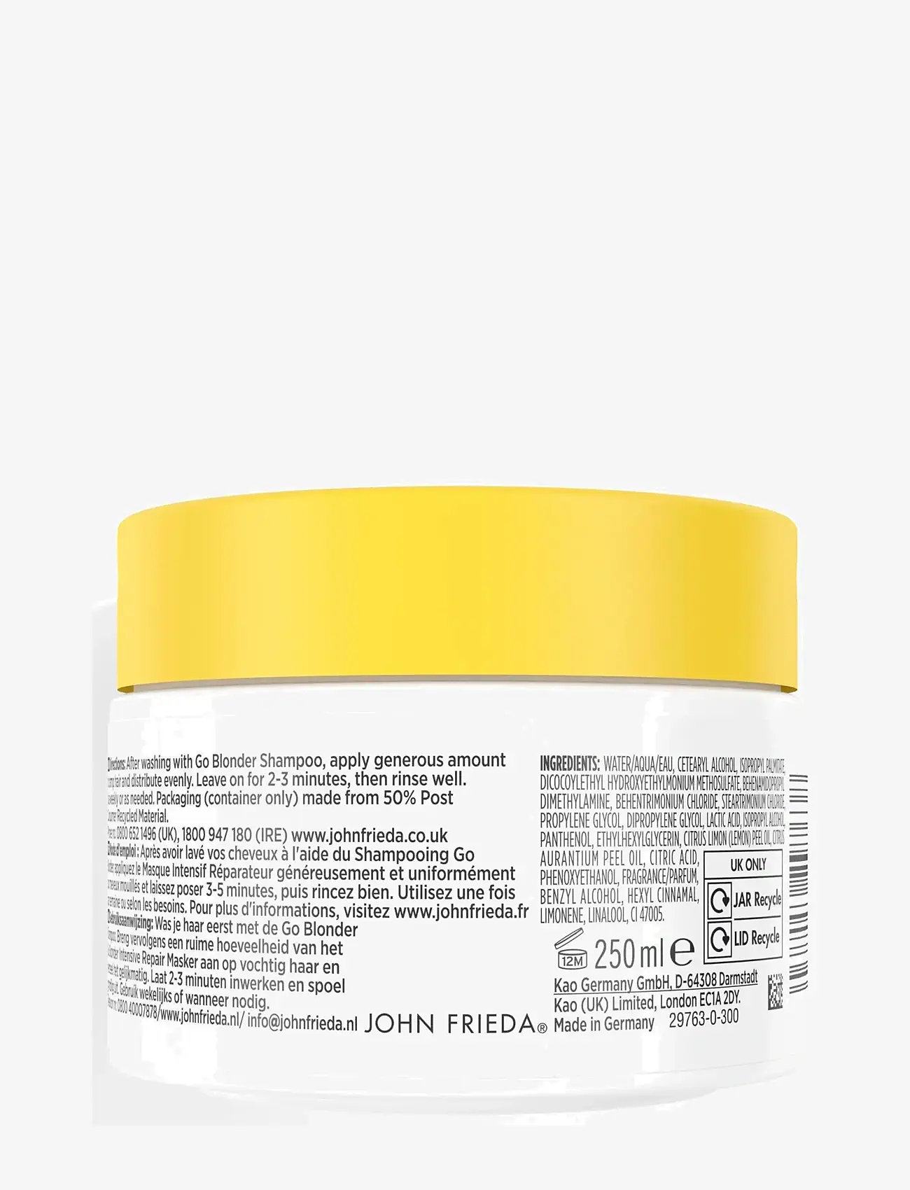 John Frieda - Go Blonder Intensive Repair Mask 250 ml - hårkur - clear - 1