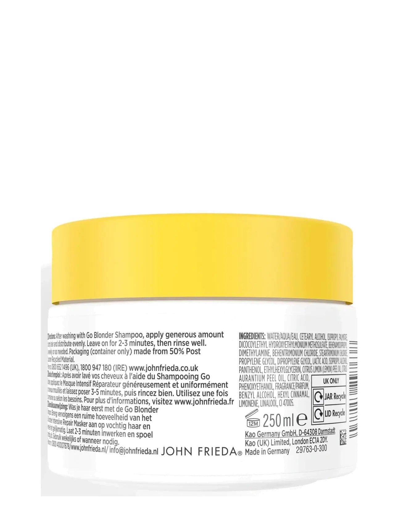 John Frieda - Go Blonder Intensive Repair Mask 250 ml - clear - 1