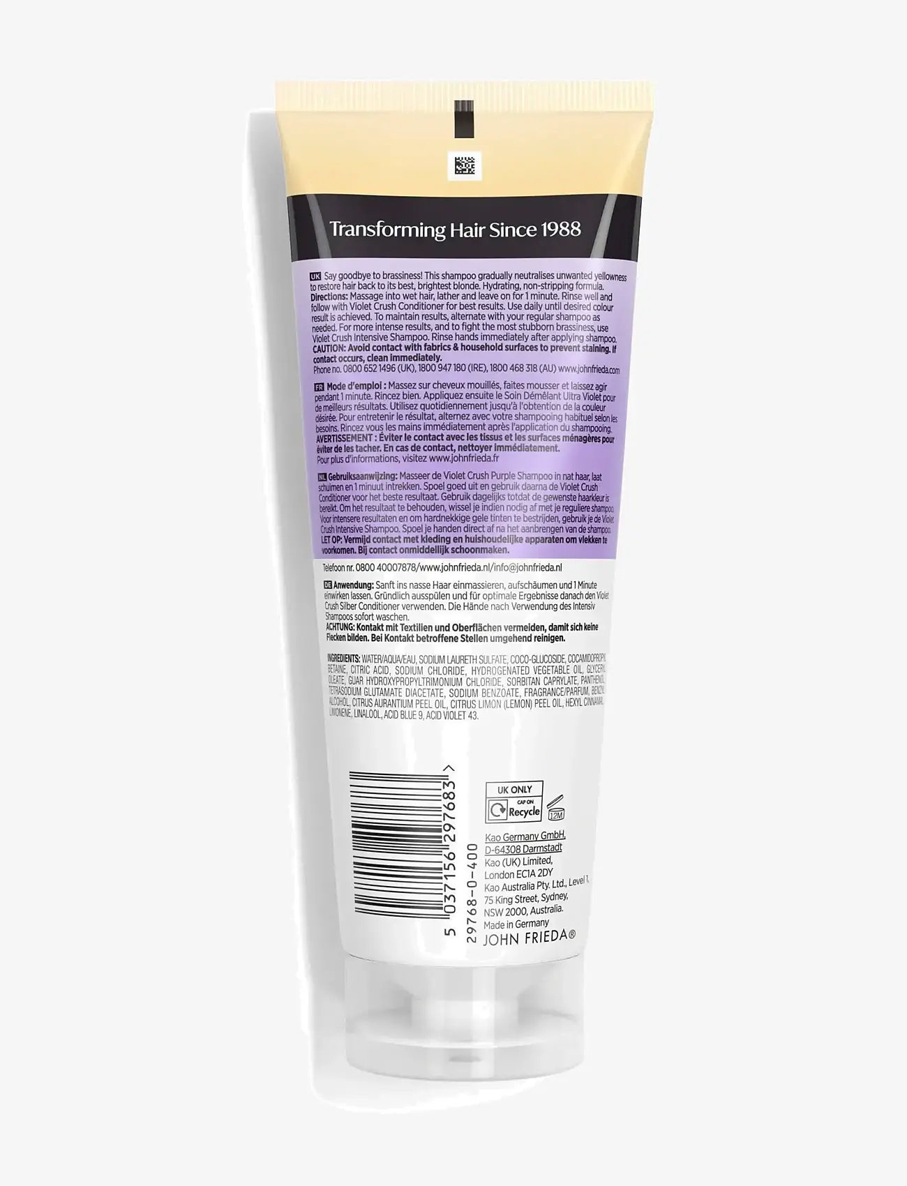 John Frieda - Violet Crush Purple Shampoo 250 ml - silvershampoo - clear - 1