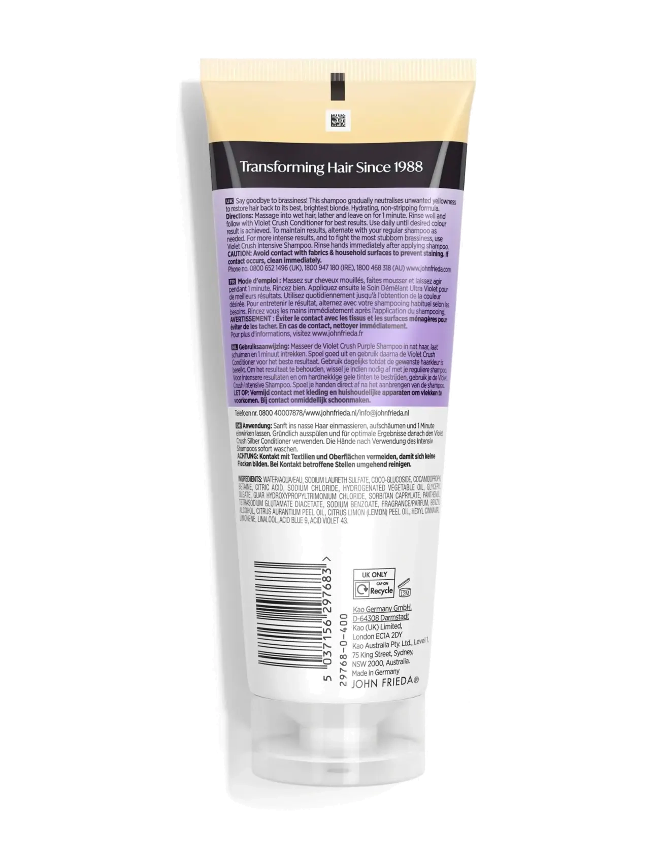 John Frieda - Violet Crush Purple Shampoo 250 ml - silvershampoo - clear - 1