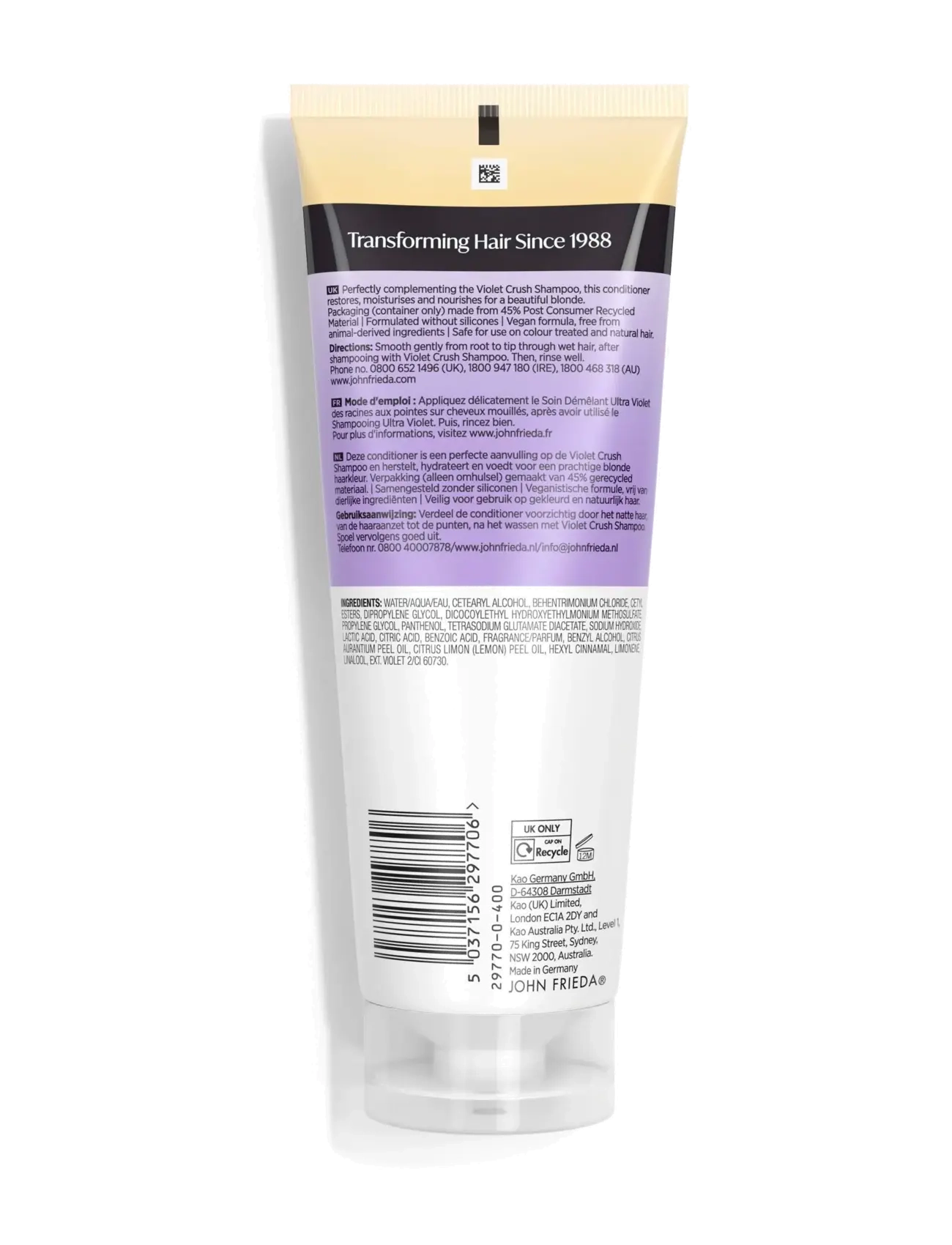 John Frieda - Violet Crush Purple Conditioner 250 ml - sølvbalsam - clear - 1