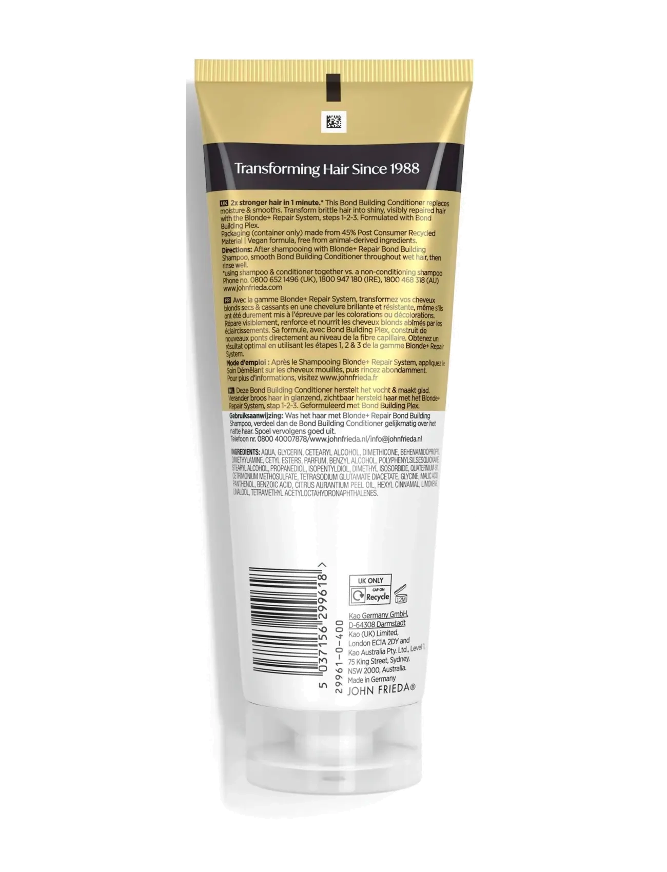 John Frieda - Blonde+ Repair System Bond Building Conditioner 250 ml - silver-balsam - clear - 1