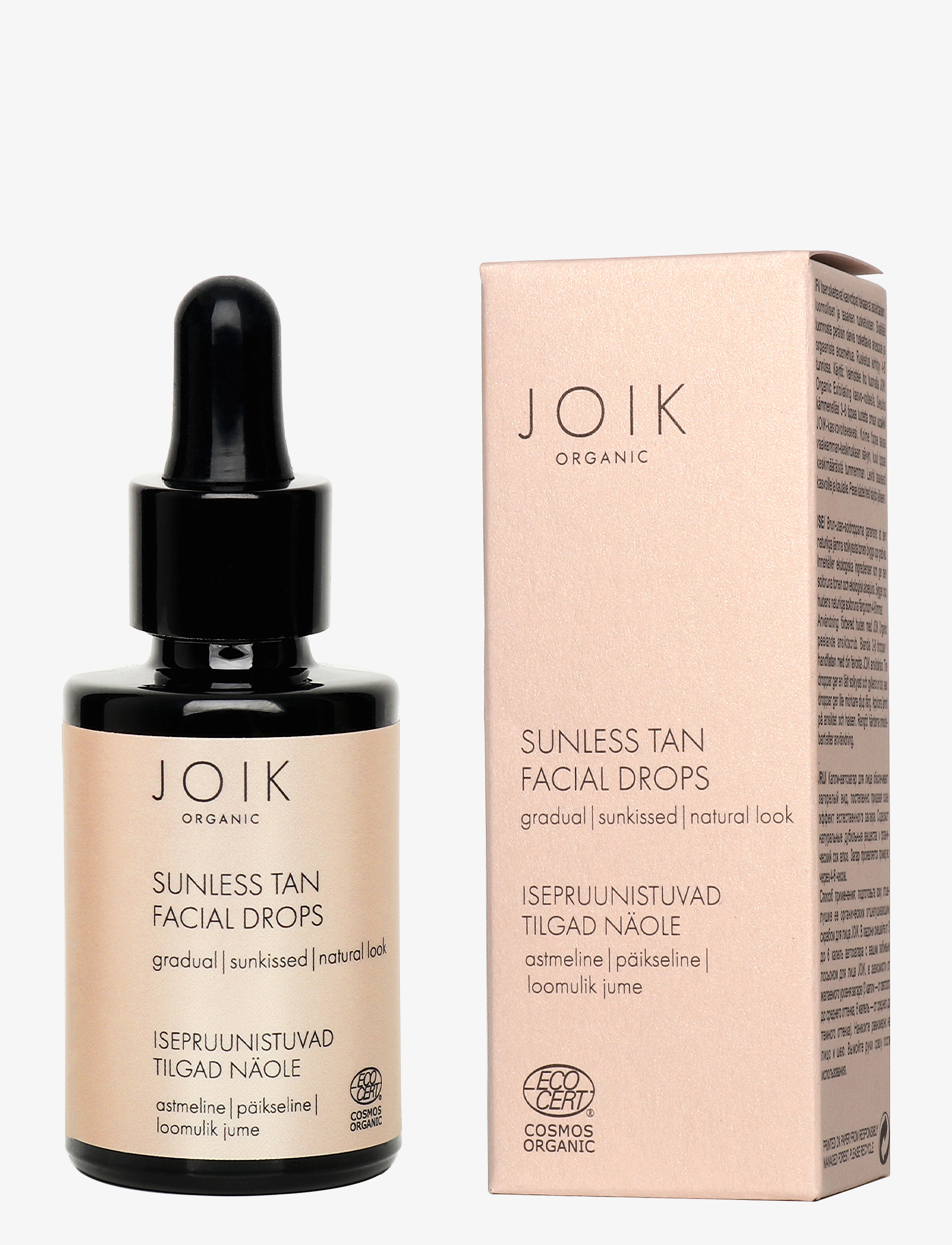 JOIK Organic Sunless Tan Facial Drops, Dråbe, Nude, Str: 30 ml
